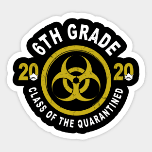 6th Grade 2020 Class Of The Quarantined Graduation Sticker